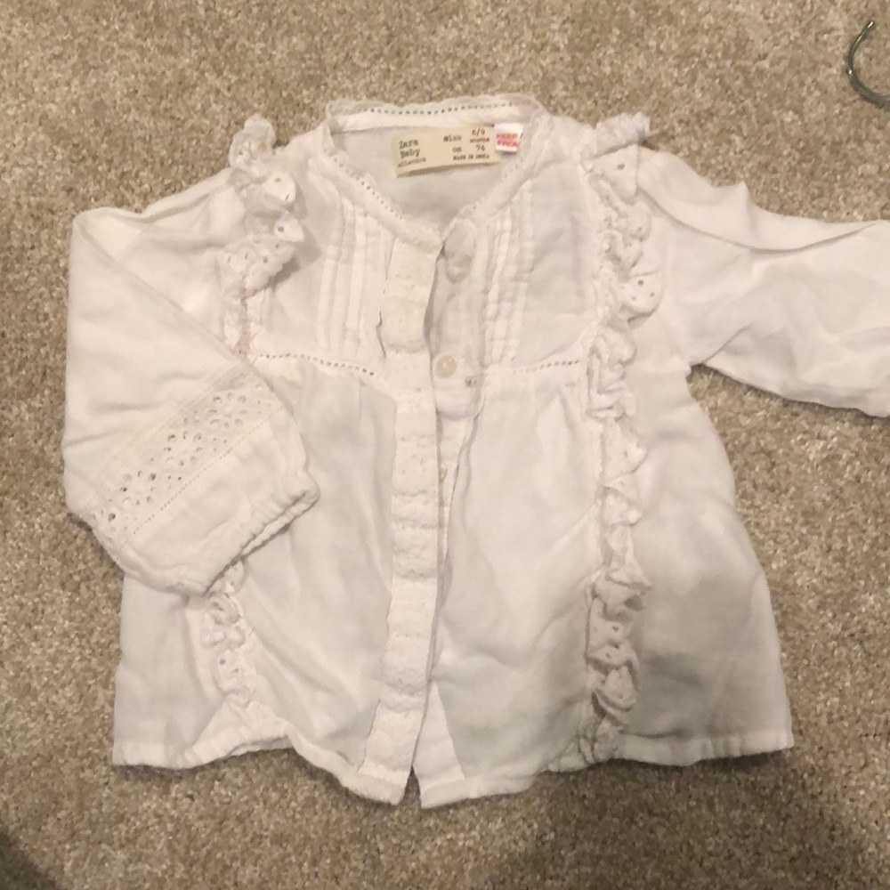 Zara baby boho white shirt 6-9 months